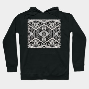 Black and White Botanical Mandala Hoodie